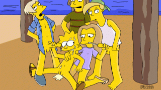 Lisa Simpson y Erin en una orgia porno