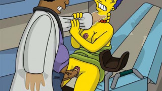 Dr Hibbert explorando el coño de Marge Simpson