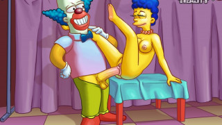 Krusty XXX el payaso y Marge Simpson