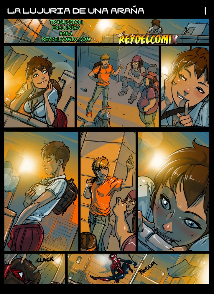 Spider Woman en un cómic porno