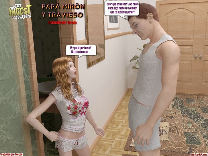 Cómic porno 3D – padre mirón y travieso