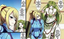 Diosas hentai peliverde y rubia en una parodia