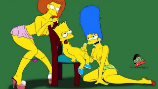 Parodia porno de Maude Flanders, Bart y Marge Simpson