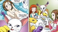 Digimon XXX con Renamon, Gatomon, Sora e Hikari