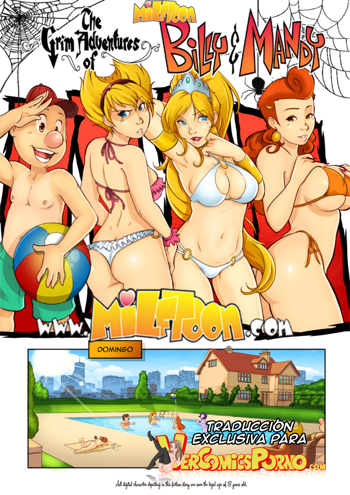Milftoon en verano y jugando en la piscina