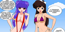 Chicas Ranma hipnotizadas en la playa
